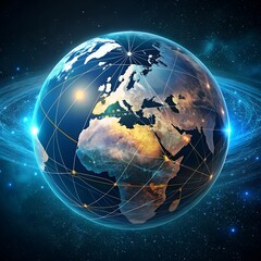 Fototapeta premium Digital map of Asia, concept of global network and connectivity