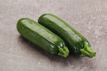 Raw green ripe zucchini vegetable