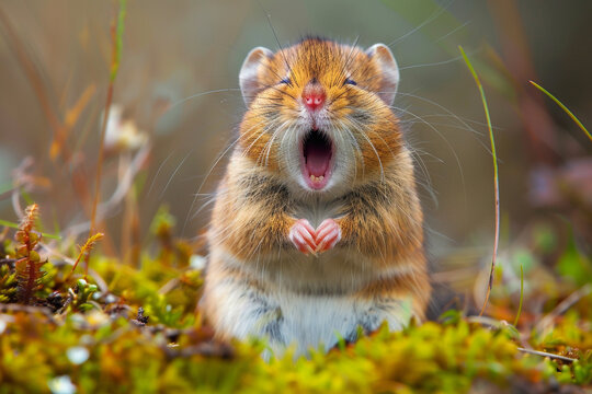 G&auml;hnende Tiere - Maus oder Hamster