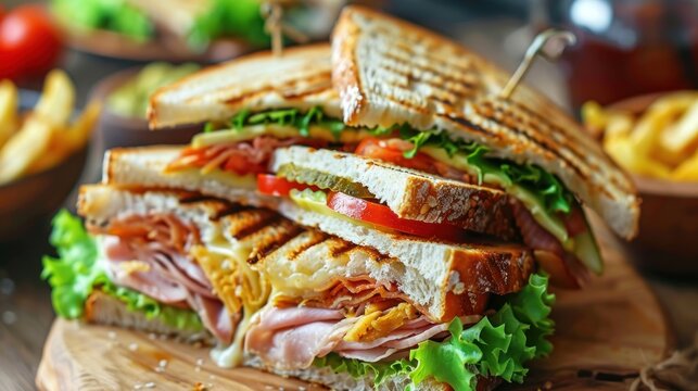 Delicious sandwich food menu. AI generated image
