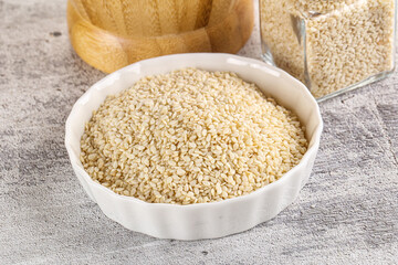 Sesame seeds heap in the bowl