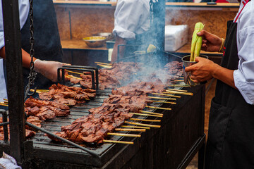 Peruvian Anticuchos are a popular street food in Peru, consisting of skewered and grilled marinated...