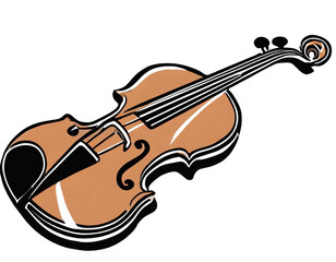 Obraz premium Classical violin. Isolated musical instrument on white background. illustration in flat style design.