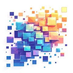 Abstract image of bright coloured rectangles