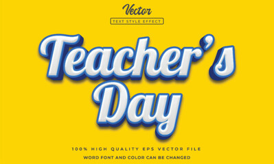 Editable 3d Teacher's day text style effect