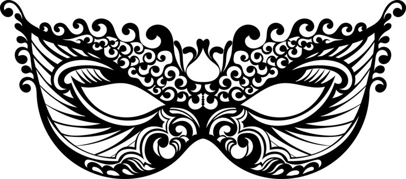 Masquarade mask silhouette vector illustrations isolated on white background