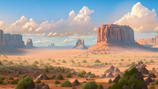 rocky barren land. cartoon and anime style	
