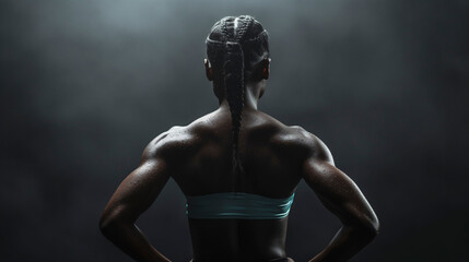 Obraz premium Espalda de una deportista musculosa