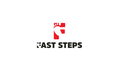 Creative fast step kids logo design,