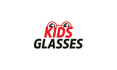 Creative moder kids glasses logo design.