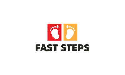 Creative fast step kids logo design,