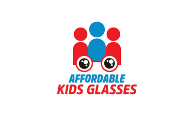 Creative moder kids glasses logo design.