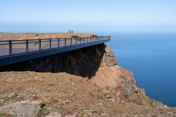 Viewing platform on top of Bolafjall mountain (622 m above sea level), Westfjords, Iceland