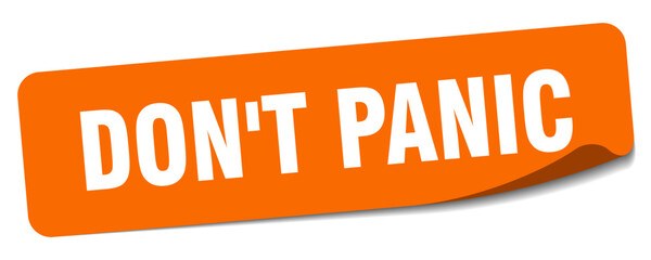 don't panic sticker. don't panic label - obrazy, fototapety, plakaty