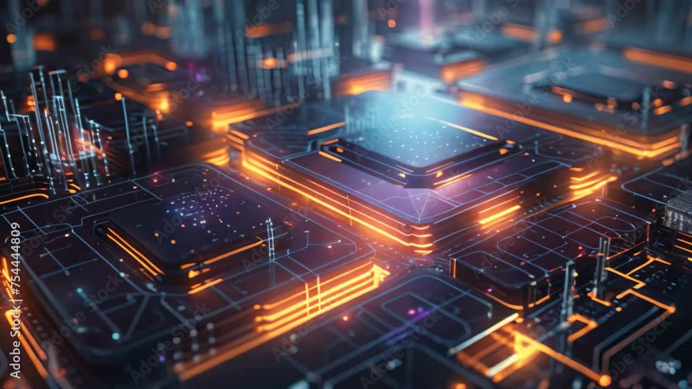 Poster circuit board background. 3d rendering, 3d illustration. 3d rendering of abstract technology backgro