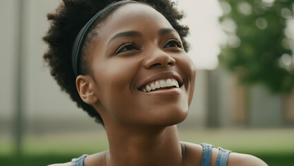 happy black woman with a beautiful smile