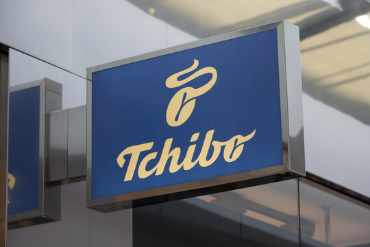 Tchibo shop logo in the shopping mall.