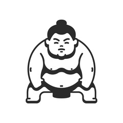 Sumo wrestler cartoon style. Sumo mascot icon design