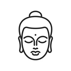 Outline Buddha Head