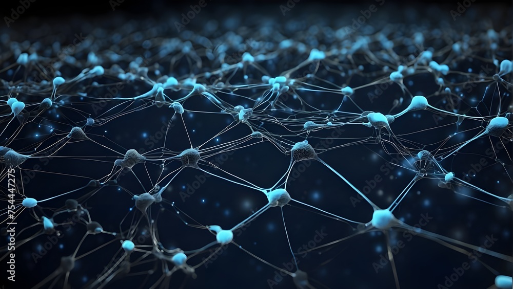 Poster the blueprint of cybernetics: a complex web of neural-like connections illuminating the dark expanse