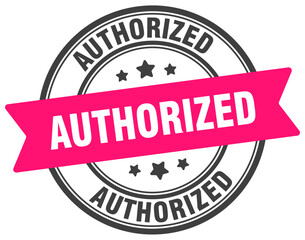 authorized stamp. authorized label on transparent background. round sign
