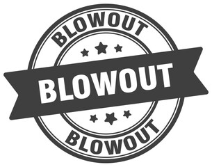 blowout stamp. blowout label on transparent background. round sign