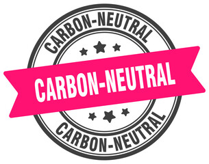 carbon-neutral stamp. carbon-neutral label on transparent background. round sign