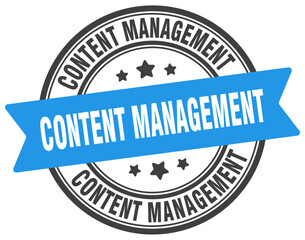 Obraz premium content management stamp. content management label on transparent background. round sign
