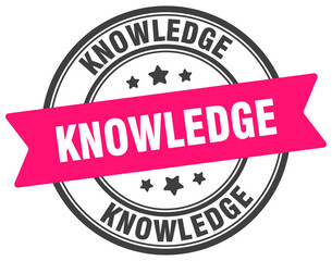 knowledge stamp. knowledge label on transparent background. round sign