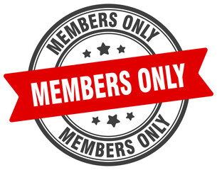 members only stamp. members only label on transparent background. round sign