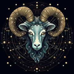 Aries, horoscope sign, intricate details, design, generative ai