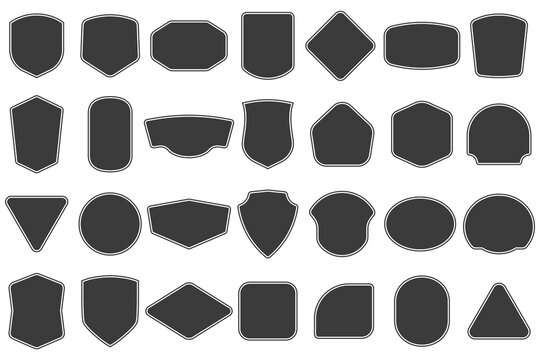 Set of vintage label and badges shape collections. Vector. Black template for patch, insignias, overlay.