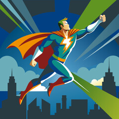 Superhero Flying always Ready to Save the Day
