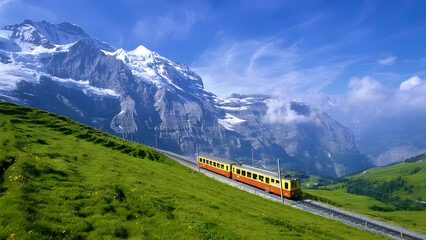 train in the mountains
