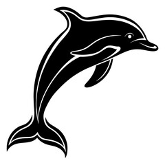 dolphin logo illustration silhouette isolated on white