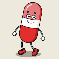 Hand drawn Pill vector illustration
