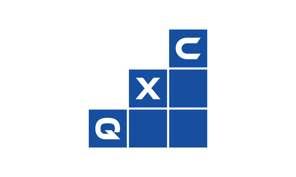 QXC initial letter financial logo design vector template. economics, growth, meter, range, profit, loan, graph, finance, benefits, economic, increase, arrow up, grade, grew up, topper, company, scale