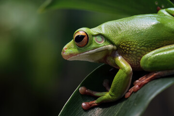 white-lipped tree frog (Nyctimystes infrafrenatus)