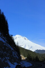 View of a mountain peak eternally covered with snow. USA.