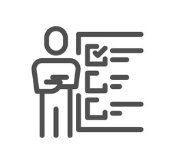 Smart goal setting related icon outline and linear vector.
