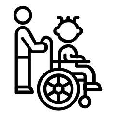 Vector Design Pediatric Wheelchair Icon Style