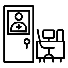 Vector Design Patient Exam Room Icon Style
