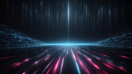 Obraz premium High Tech abstract backdrop with luminous particles and a dark, mysterious atmosphere