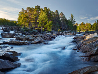 Fluss Saltelva, Saltfjellet-Svartisen, Nordland, Norwegen