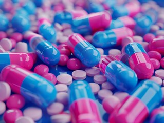Blue and Pink Pills Blisters