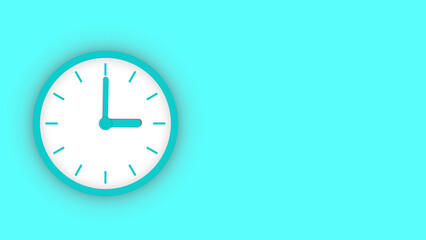 White clock on a pastel blue background.