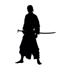 Samurai warrior Logo Design Vector. Silhouette of Samurai. Template illustration