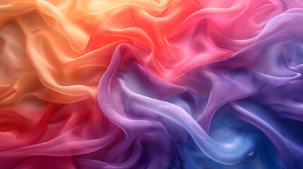 Fototapeta premium A rainbow cloth background, with vibrant colors, soft and delicate textures, AI generated image