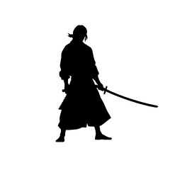 Samurai warrior Logo Design Vector. Silhouette of Samurai. Template illustration