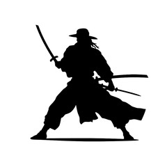 Samurai warrior Logo Design Vector. Silhouette of Samurai. Template illustration
